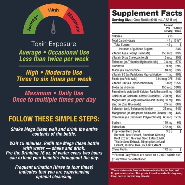 Suplemento detox herbal detoxify mega clean tropical 32oz