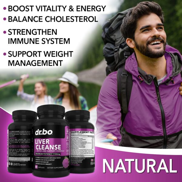 Suplemento detox corporal con hierbas para limpieza intestinal y hepática