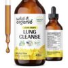 Botella de tintura detox Wild & Organic para limpieza pulmonar vegana