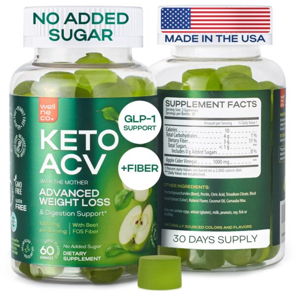 Frente del envase Wellneco Keto ACV Gummies