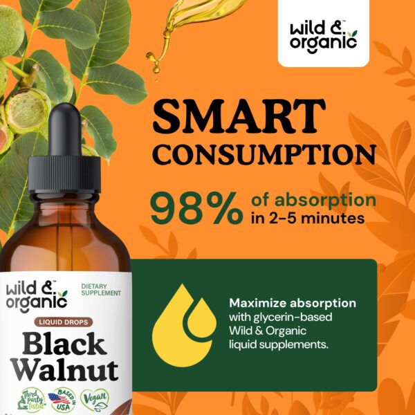 Gotas detox con extracto de cáscara de nogal negro orgánico