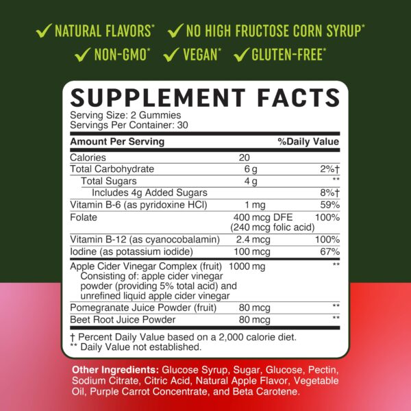 Gomitas vinagre sidra manzana MAV Nutrition vista lateral