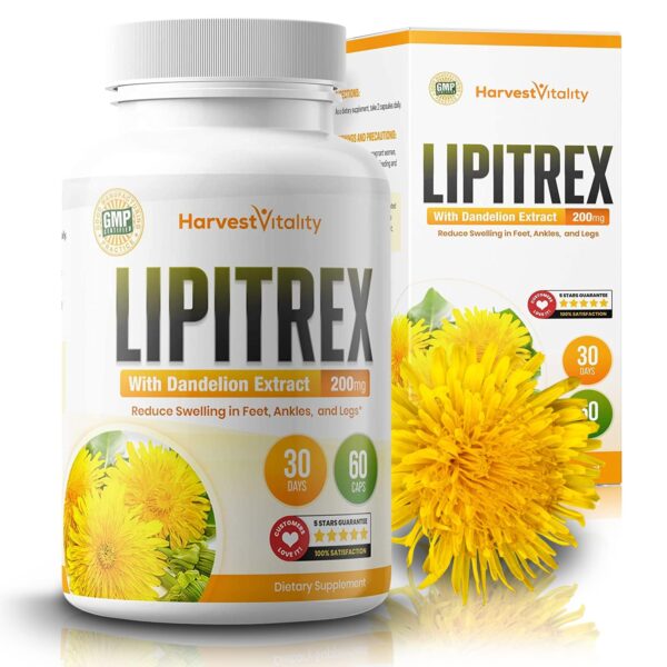 Lipitrex suplemento natural para hinchazón pies y tobillos