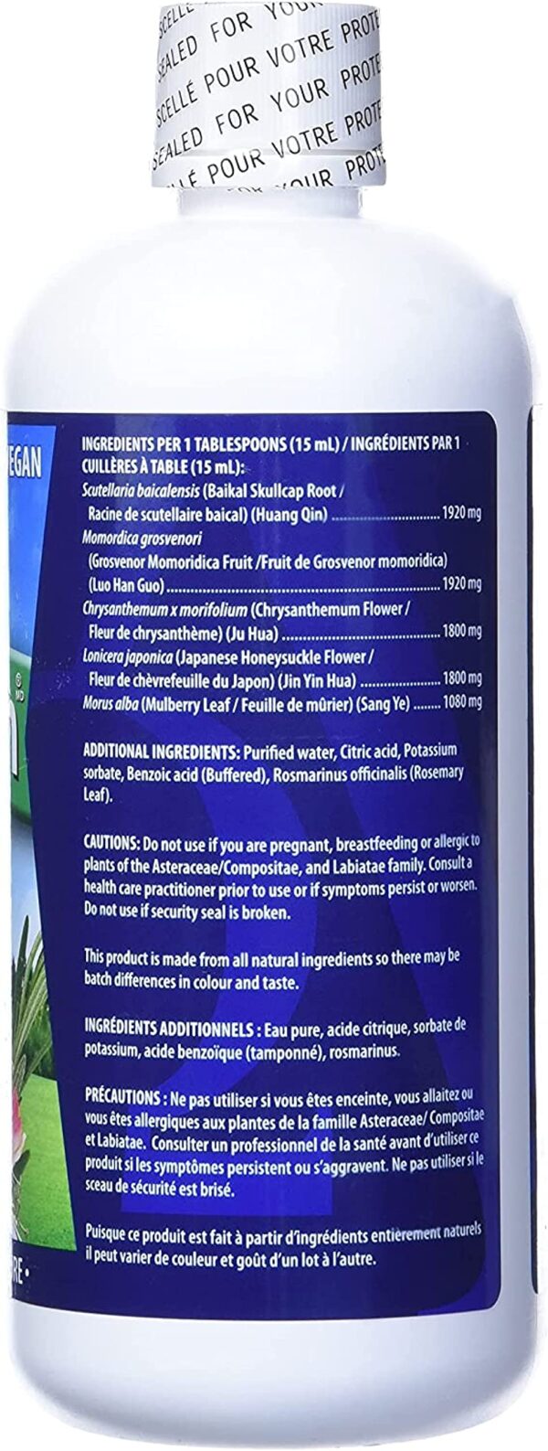 Lung Flush etiqueta frontal envase botella 500ml