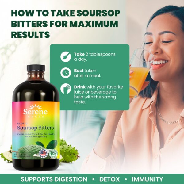 Suplemento Soursop Bitters con hierbas naturales Serene Herbs