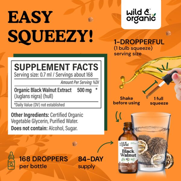 Suplemento herbal de tintura de nogal negro para limpieza detox