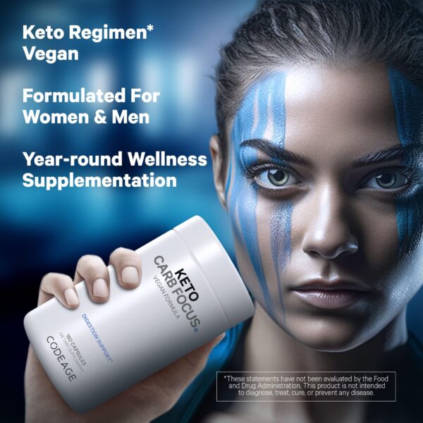 Cápsulas keto carb Codeage envase frontal