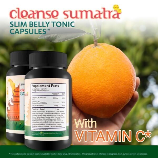 Frasco de cápsulas Cleanse Sumatra slim belly tonic