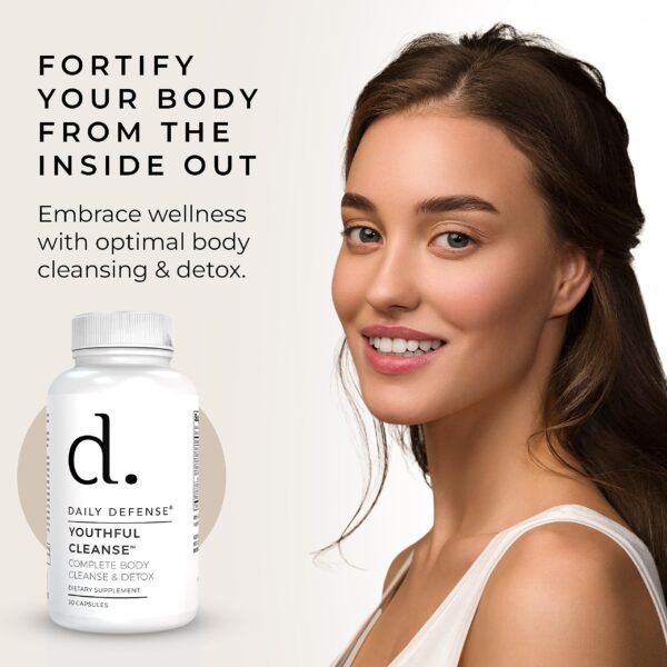 Caja y frasco de pastillas detox para colon Daily Defense