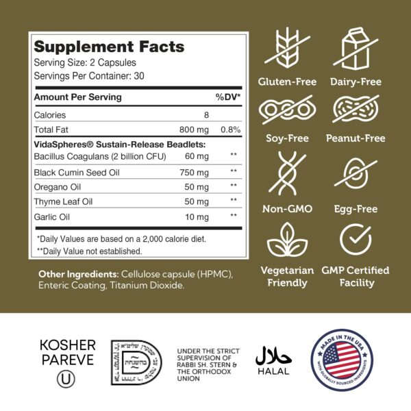 Producto Kosher para salud digestiva con probióticos naturales