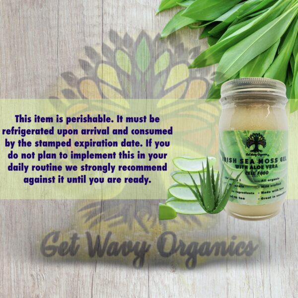 Frasco de gel de musgo marino irlandés GET WAVY ORGANICS 16 oz