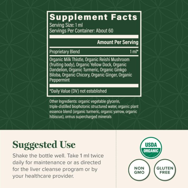 Caja de producto apoyo hígado y riñón Global Healing Center color blanco