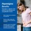 Etiqueta de suplemento Hepatalgina con ingredientes y beneficios