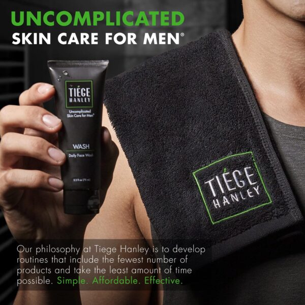 Envases del set detox facial Tiege Hanley para hombre piel limpia