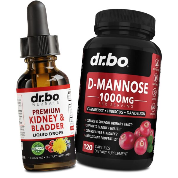 Suplemento orgánico para riñón y vejiga DR. BO en gotas y cápsulas