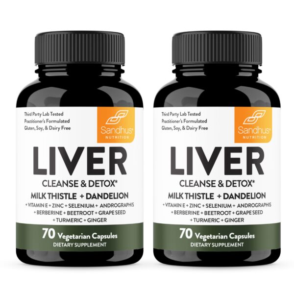 Frasco Sandhu's Liver Renew suplemento hepático herbal