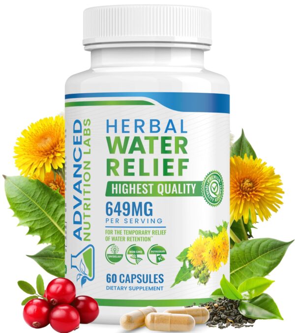 Herbal Water Relief pastillas diuréticas paquete frontal