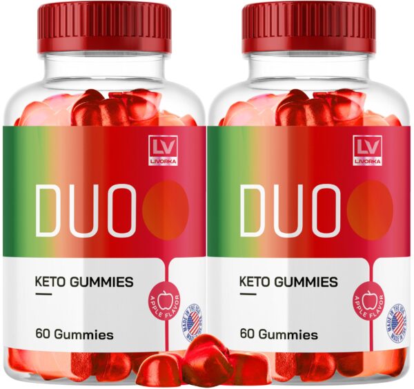 Gummies duo keto acv paquete 2 botella frontal