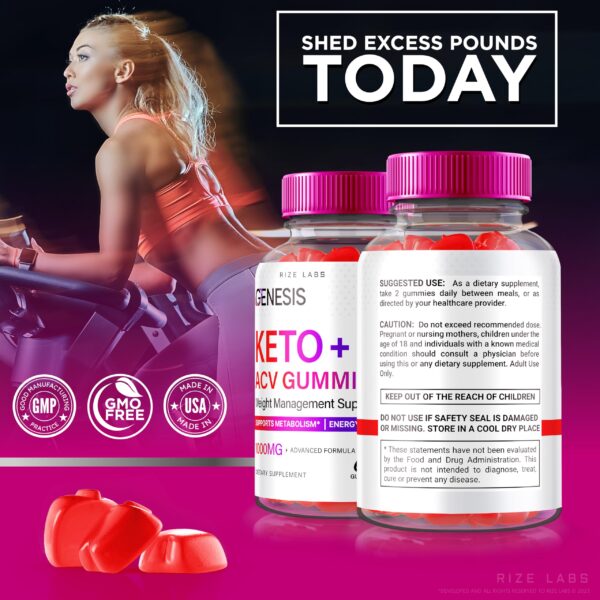 empaque gomitas genesis keto acv natural 2000mg