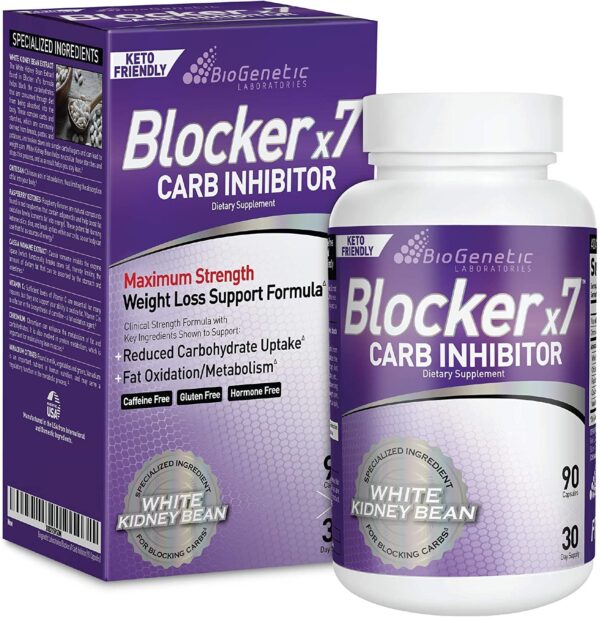 BioGenetic Labs Carb Blocker X7 frasco frontal 90 cápsulas