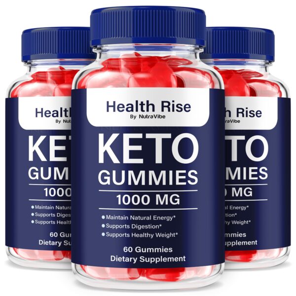 Frente de paquete NutraVibe Health Rise Keto ACV Gummies