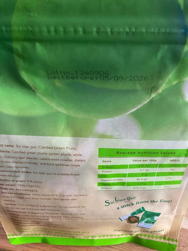 Lista de ingredientes naturales ciruela japonesa fermentada digestiva