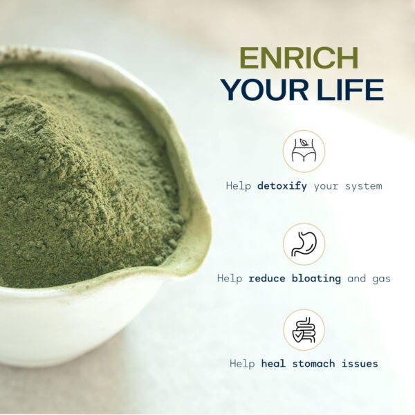 Empaque y polvo de pasto de trigo orgánico Stateside Growers