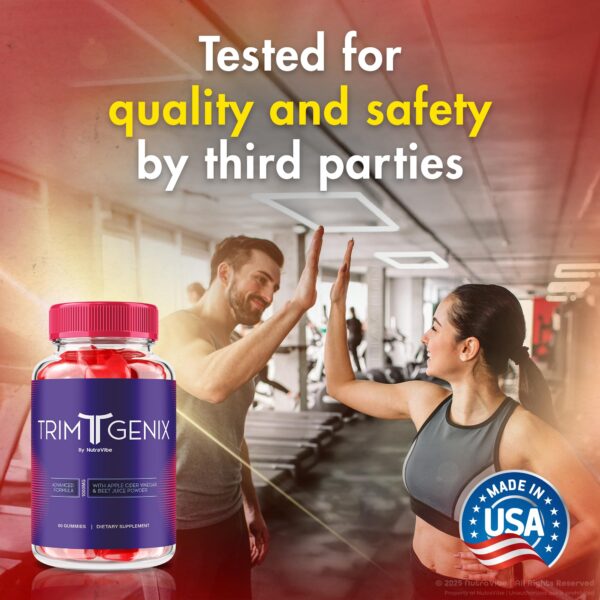 Frasco de NutraVibe Trim Genix Gummies en caja