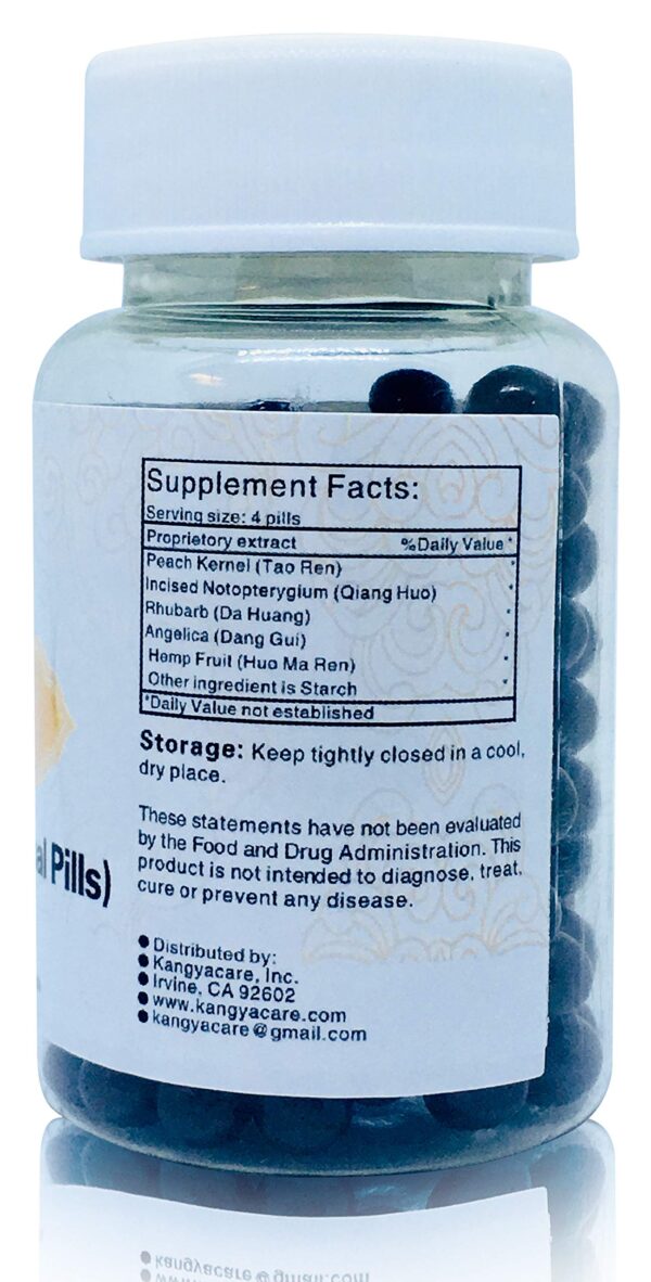 Detalle de pastillas herbales Run Chang Wan para detox digestivo