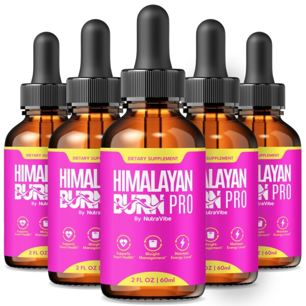 Paquete de 5 frascos Gotas NutraVibe Himalayan Burn Pro