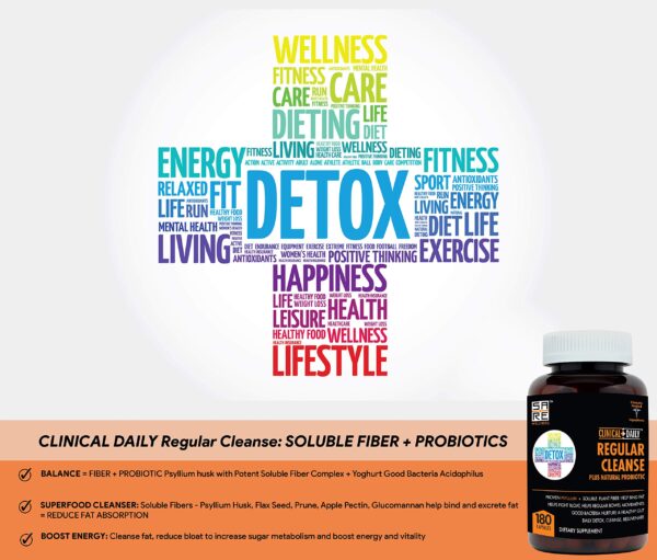 Suplemento limpieza intestinal Clinical Daily frasco lateral