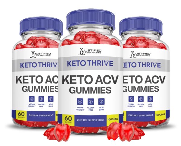 Envase Keto Thrive ACV gomitas 1000mg vinagre sidra manzana