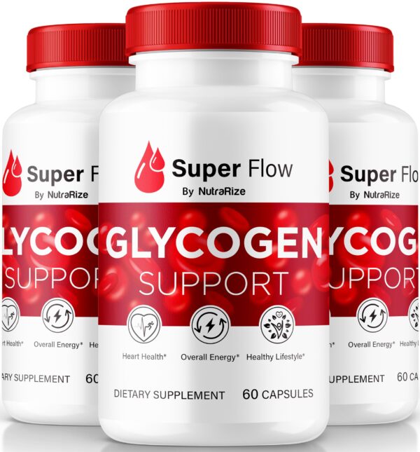 Paquete de Super Flow Glycogen suplemento soporte glicógeno 180 cápsulas