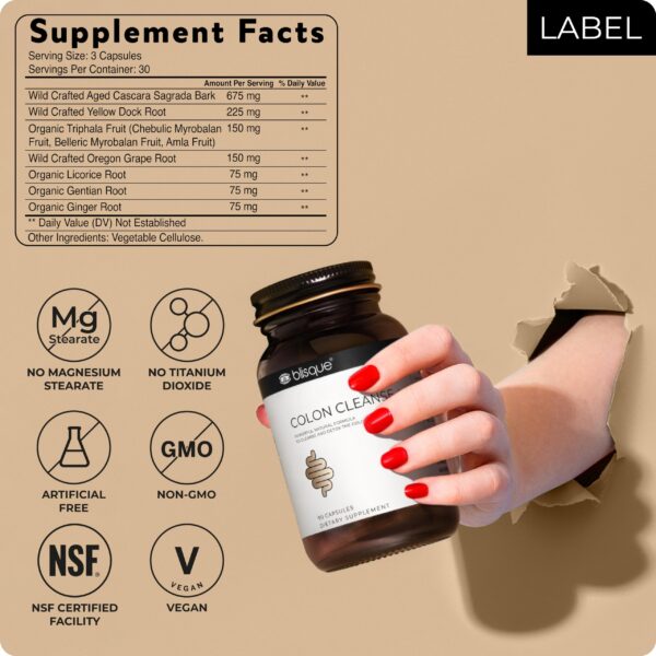 Suplemento Blisque para salud intestinal con hierbas orgánicas