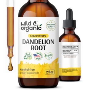 Botella Wild & Organic gotas raíz de diente de león para hígado