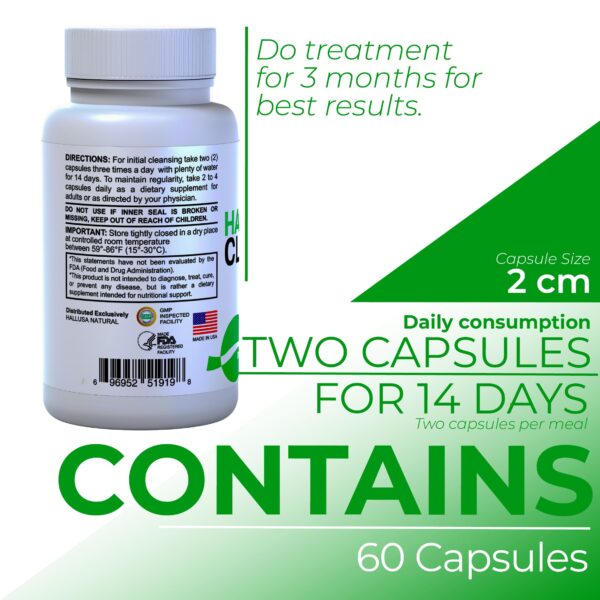 Hallusa Natural Hallcolon frasco cápsulas para limpieza intestinal