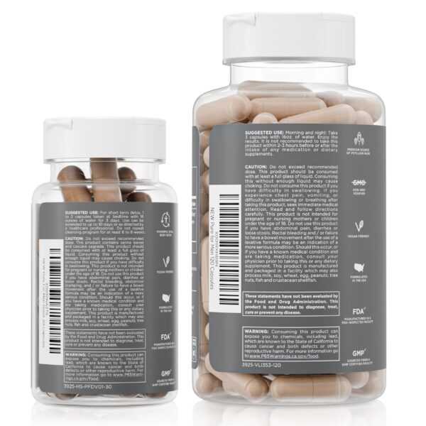 Pure for Men fibra y detox vegano cápsulas para hombres activos