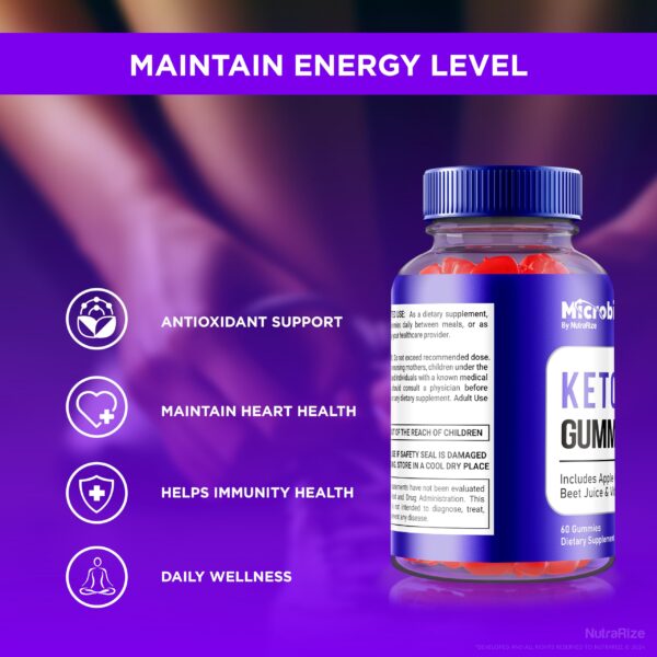 Gomitas Keto ACV MicroBio NutraRize suplemento 60 unidades natural