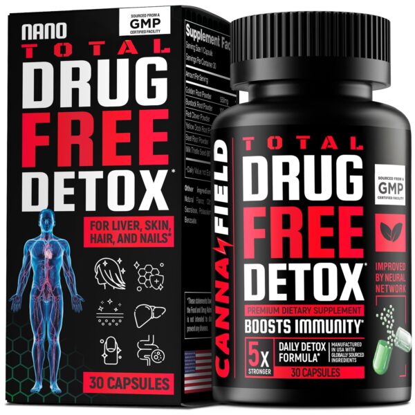 Frasco cápsulas CANNA FIELD detox hígado 5 días