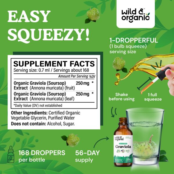 Suplemento natural Wild & Organic graviola y liver cleanse