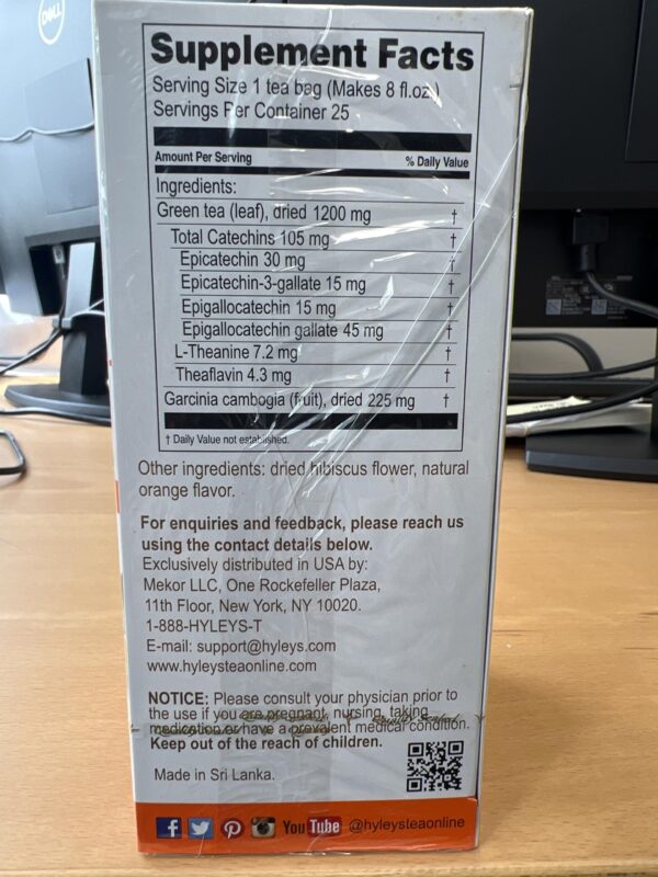 Etiqueta del producto con información de ingredientes