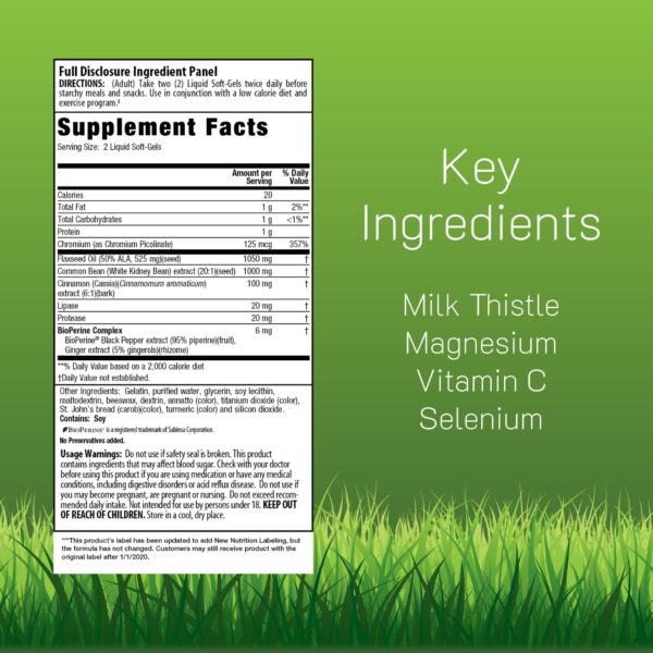 Etiqueta Irwin Naturals bloqueador de carbohidratos