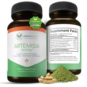 Suplemento Return Healthy Artemisia Trinity cápsulas naturales para salud intestinal