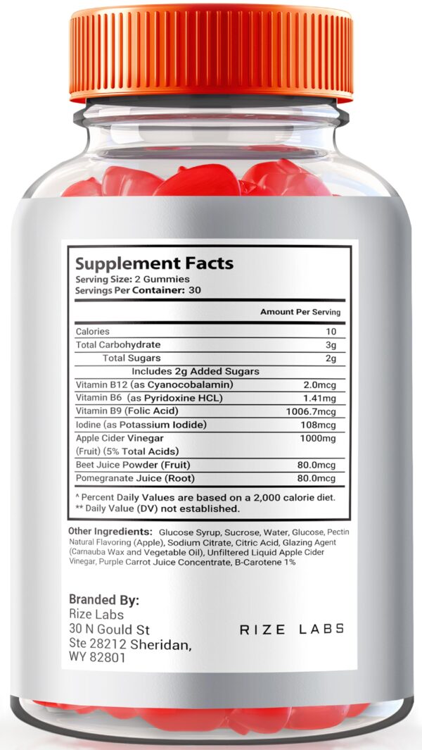 Gomitas naturales para control de peso y abdomen plano de rize labs