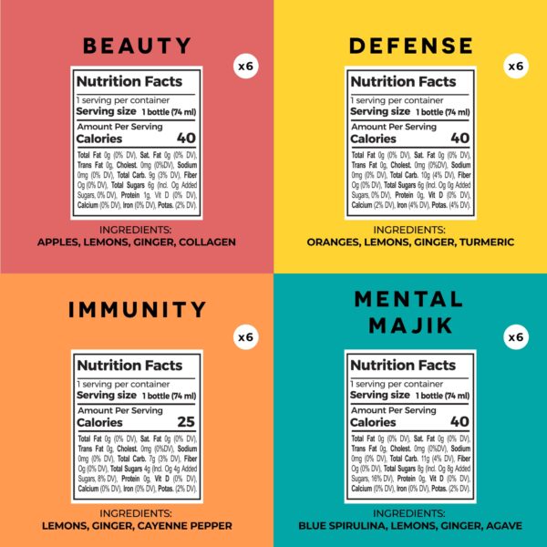 Empaque set limpieza PUR jugos y shots funcionales