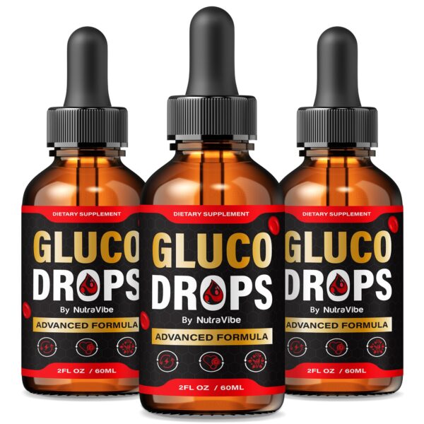 Frente del frasco Gluco Drops NutraVibe