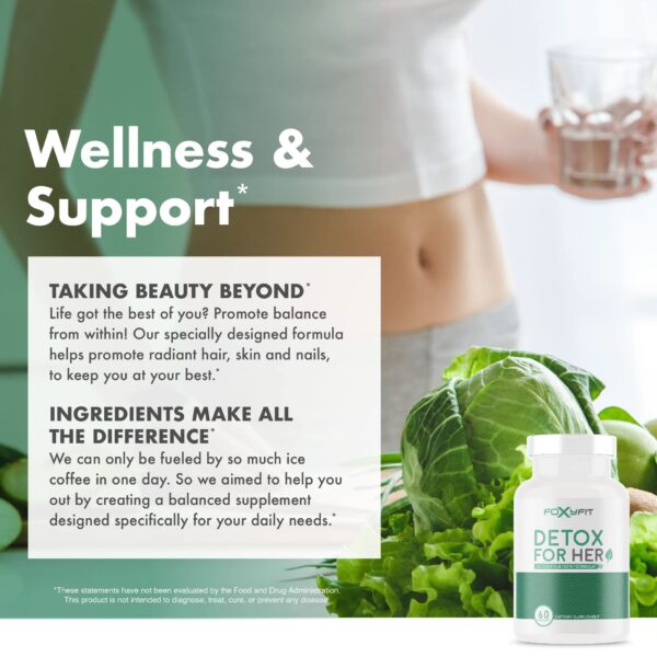Detox para mujeres FoxyFit limpia y equilibra interior 60 cápsulas