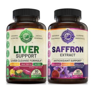 Paquete suplemento detox hígado WHOLE WORLD WELLNESS con extracto de azafrán