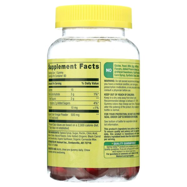 Porción diaria gomitas vinagre sidra manzana 2 piezas