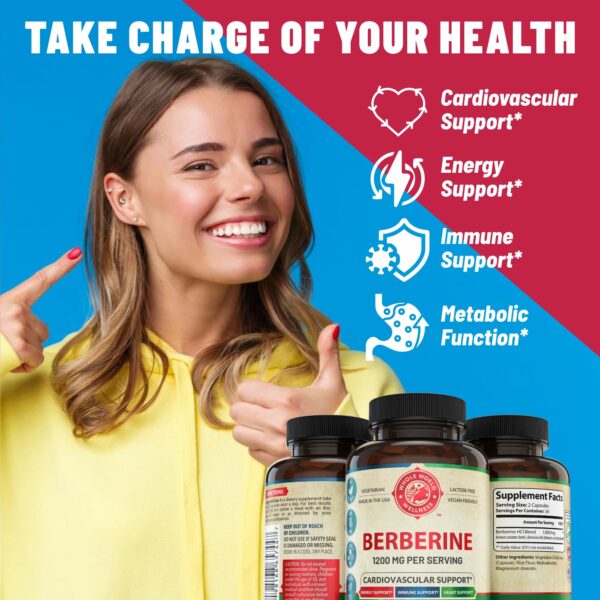 Suplemento multivitamínico y berberina con ingredientes naturales